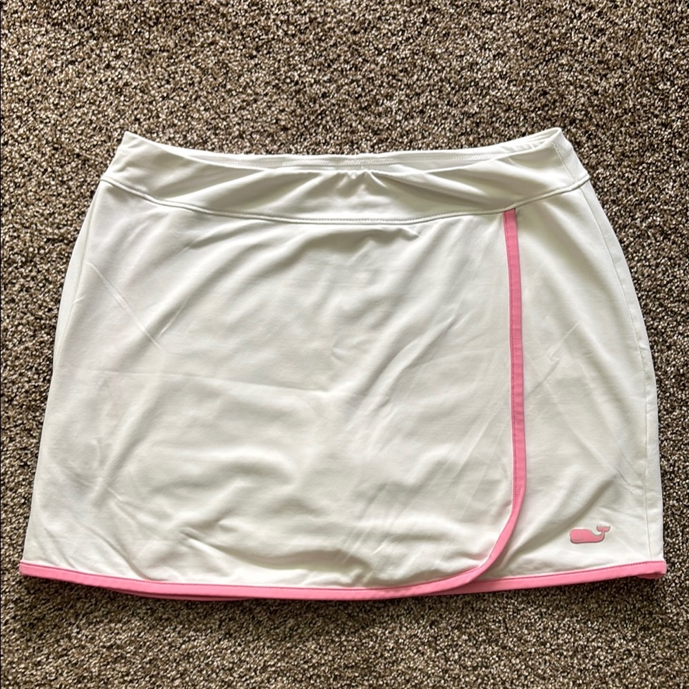 Vineyard Vines White Skort with Pink Trim